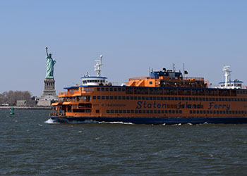 Staten Island Ferry with Statue of Liberty beyond
